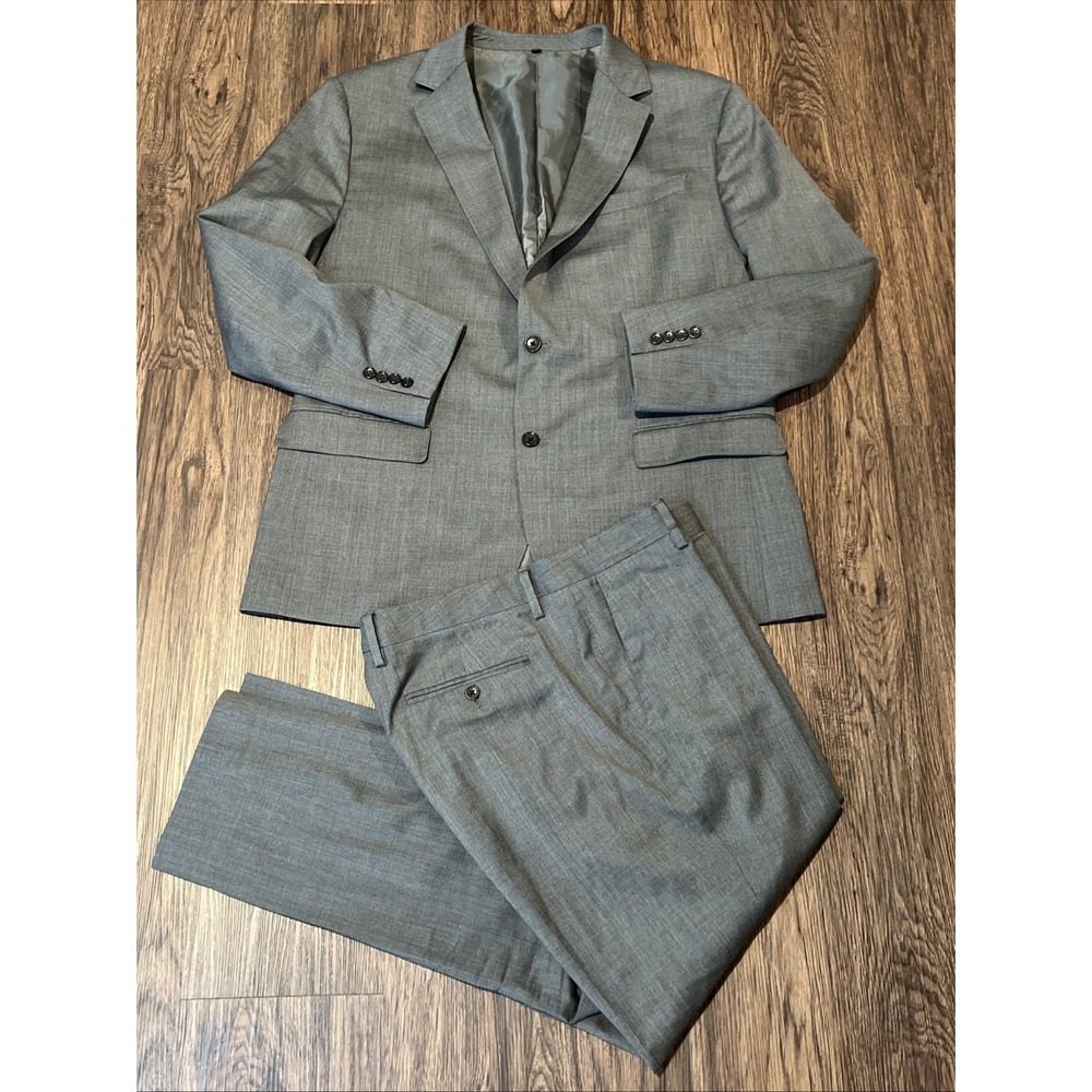 Bonobos Men Suit Jacket 46R Athletic Fit Pant  Wool Size 36X30 Color Gray